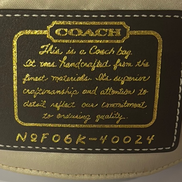 Vtg COACH signature canvas brown/gold fabric Y2K Demi mini bag 40024 - Picture 2 of 9